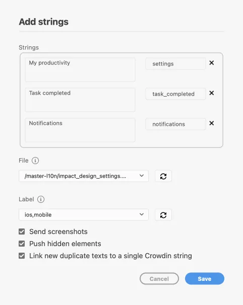 Adobe XD Plugin Add Source Strings